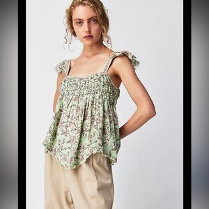 NWT free people Nala Printed Babydoll Top
/Sweet Mint Combo  Size: XS  (2 avail)